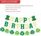 Glitter Letter St. Patricks Day Happy Birthday Decorations, Pre-Strung, Green Golden Happy Birthday Irish Themed Celebrations with Lucky Shamrock Green Hats for Room, Office, Indoor